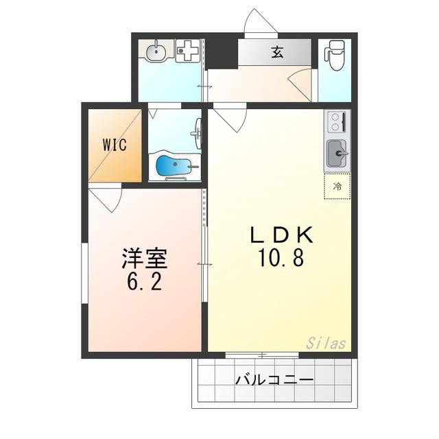フジパレス鳳中イースト(1LDK/1階)の間取り写真