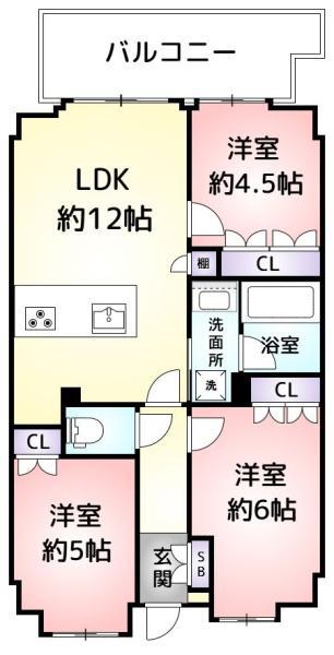 ワコーレ兵庫駅前アニバース(3LDK/9階)の間取り写真