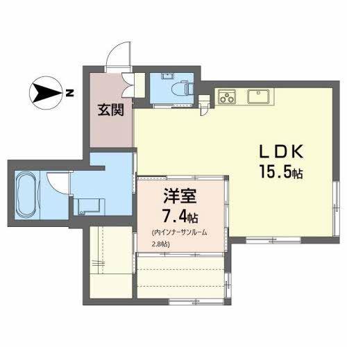 アランチアMK(1LDK/2階)の間取り写真