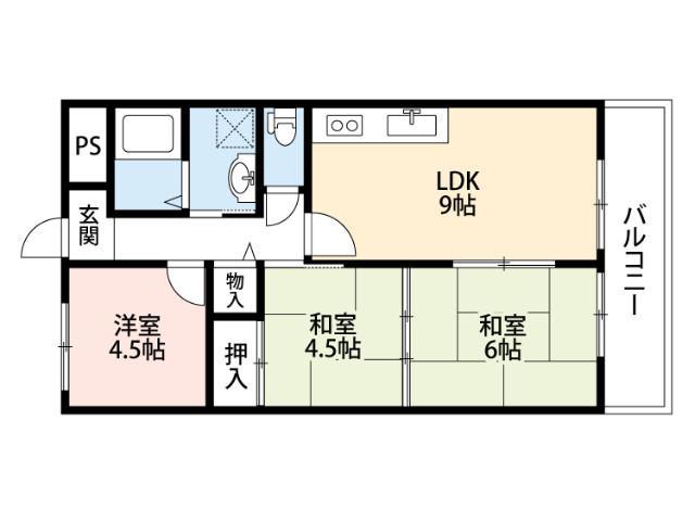 ヤマダマンション(3LDK/1階)の間取り写真