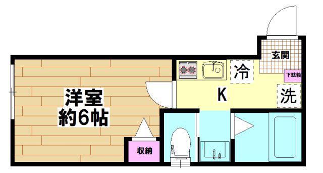 G.LIENV(1K/1階)の間取り写真