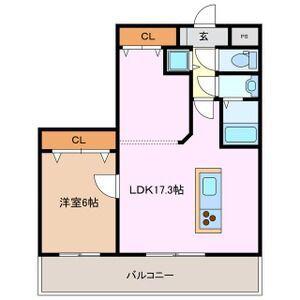 シティリバーフォレスト(1LDK/2階)の間取り写真