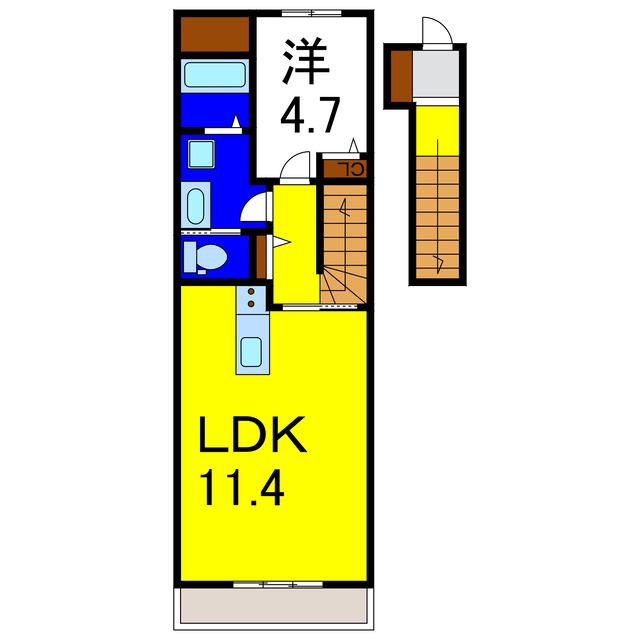 ピース・カレイドA棟(1LDK/2階)の間取り写真