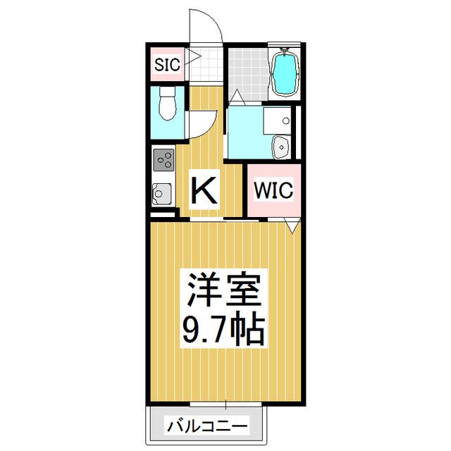 ラッキーハーモニー(1K/2階)の間取り写真