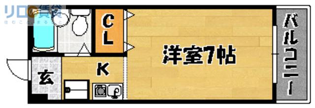 ラフォーレ大桐(1K/3階)の間取り写真
