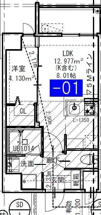 MODERN PALAZZO博多PRECIOUS(1LDK/4階)の間取り写真