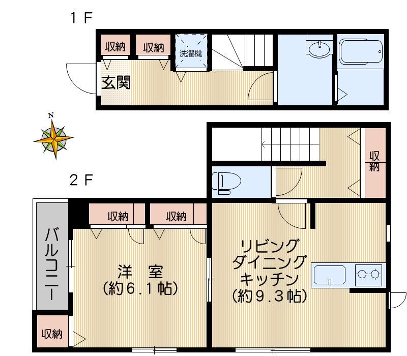 メゾン文京関口K.K(1DK/2階)の間取り写真