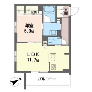 レガリータII(1LDK/1階)の間取り写真