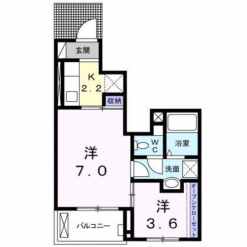トラディション石巻(2K/1階)の間取り写真