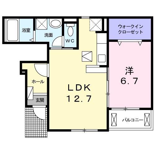 ノイカーサ(1LDK/1階)の間取り写真