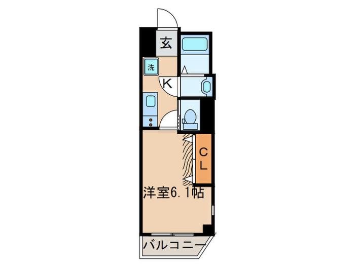 BCASA LAZOSAIWAI(1K/3階)の間取り写真