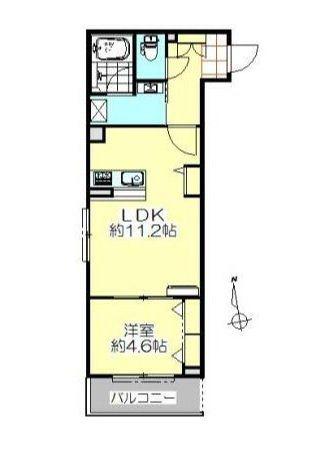 FEE DE FLEURAGE(1LDK/3階)の間取り写真
