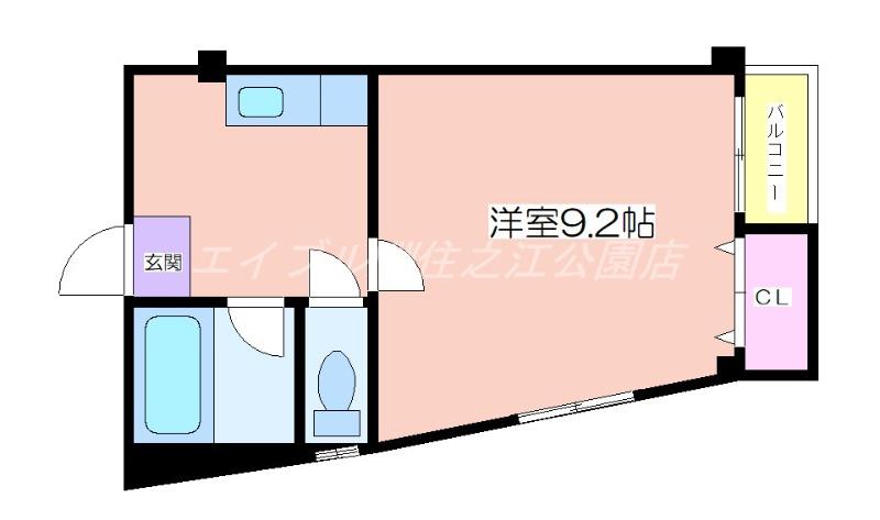 グルパ住吉大社(1K/3階)の間取り写真
