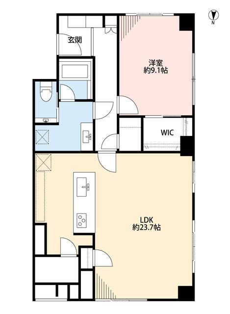 一番町パークマンション(1LDK/6階)の間取り写真