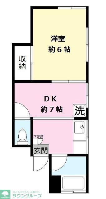 大久保荘(1DK/2階)の間取り写真