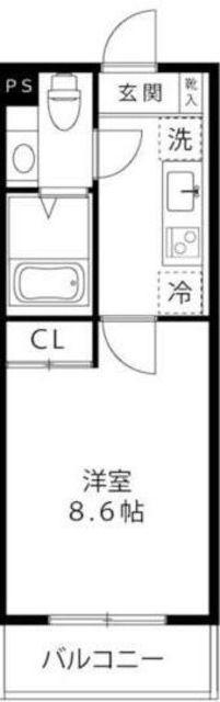 LOCS SHINYURIGAOKA(1K/4階)の間取り写真