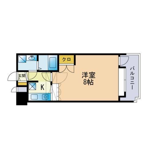 エステートモア別府(1K/3階)の間取り写真