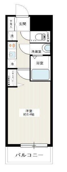 MAXIV西大島(1K/8階)の間取り写真