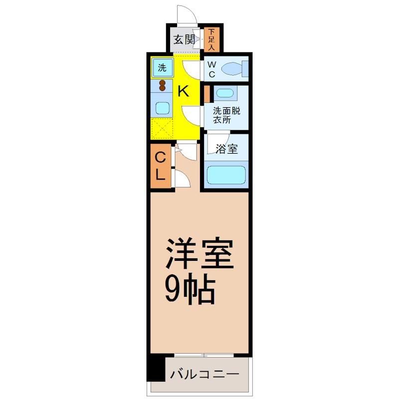 フローラル東別院(1K/11階)の間取り写真