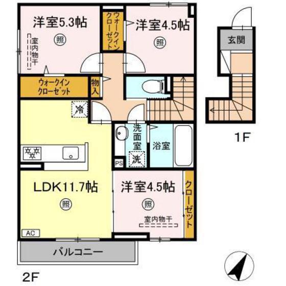 アルセ・T(3LDK/2階)の間取り写真