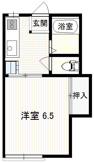 ワンズハイム(1K/2階)の間取り写真