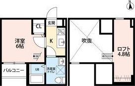 TEODORA浅間町 (1K/1階)の間取り写真
