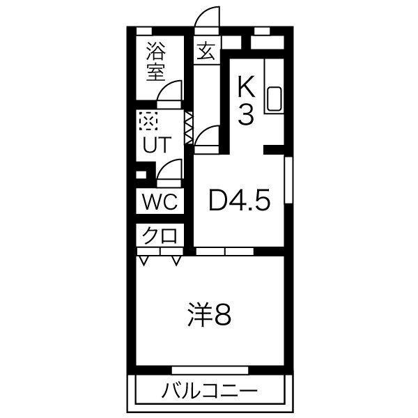 メゾンルナ(1DK/3階)の間取り写真