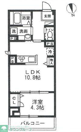 鹿沼台1丁目PJ(1LDK/5階)の間取り写真