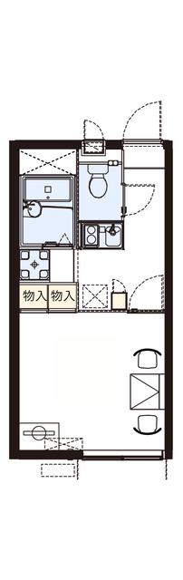 レオパレスアドバンテージ明石(1K/2階)の間取り写真