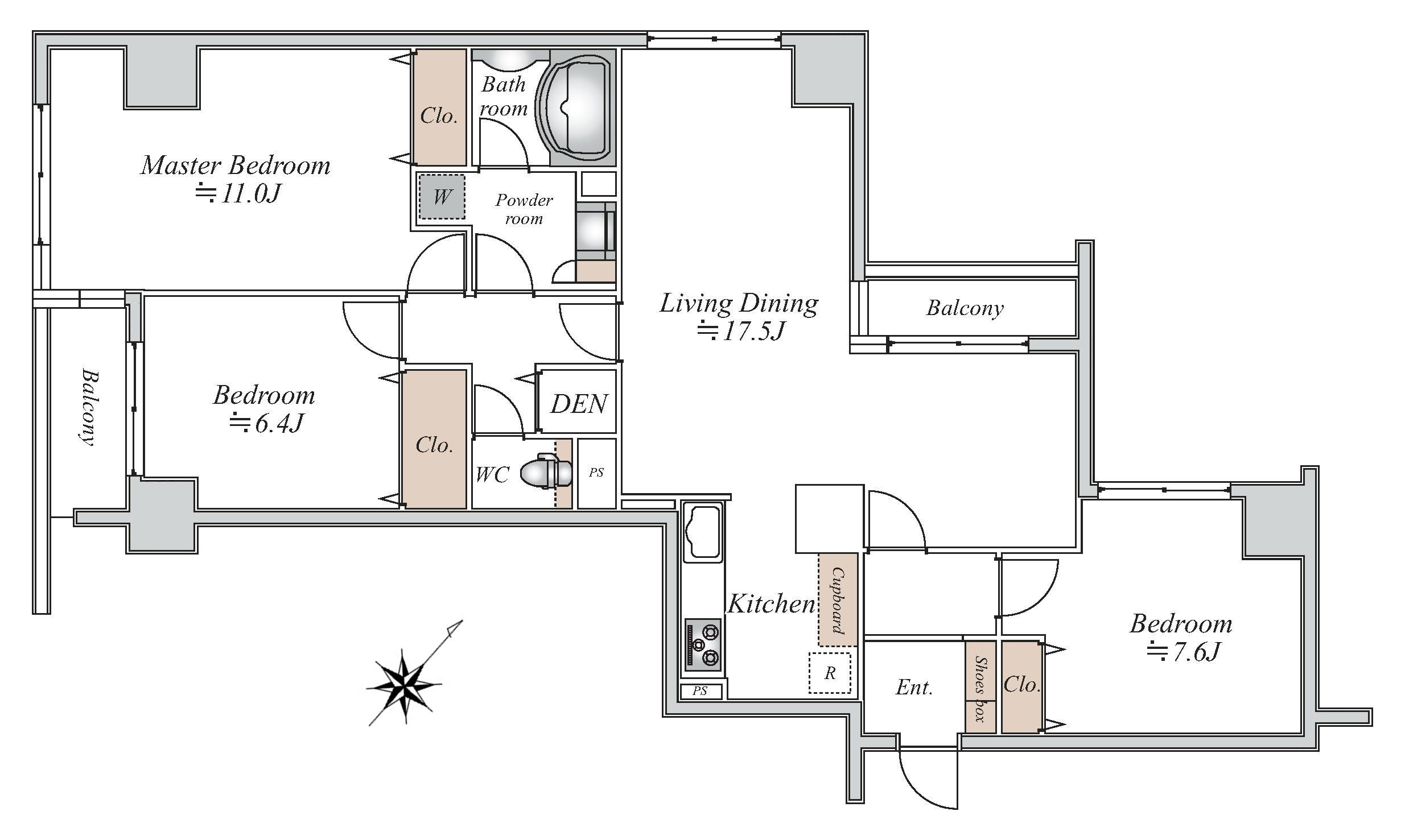 GREEN HOMES 2(3SLDK/10階)の間取り写真