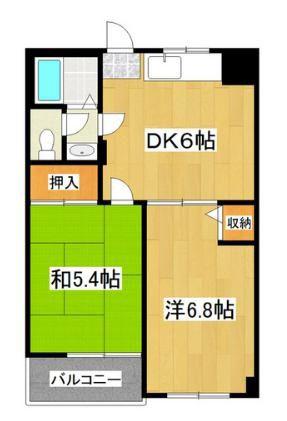 蔵前コーポ(2DK/3階)の間取り写真