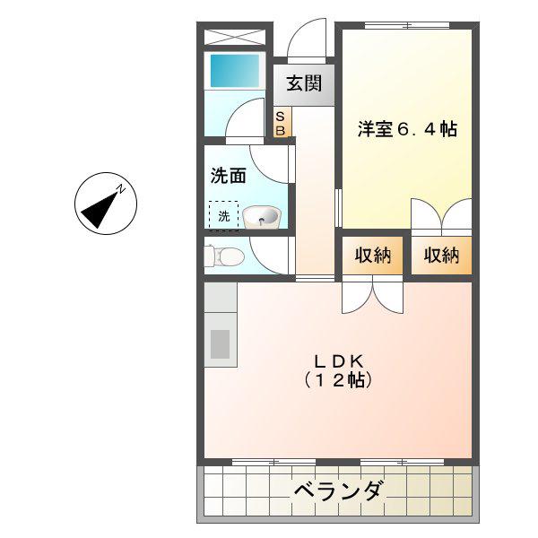 ハーモニー日永(1LDK/3階)の間取り写真