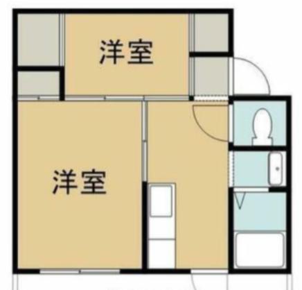 ヴィラナリー川津 2棟(2DK/1階)の間取り写真