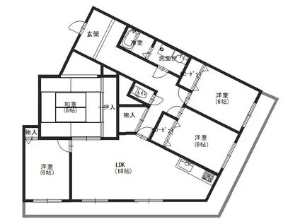 パークコート桜ヶ丘(4LDK/2階)の間取り写真