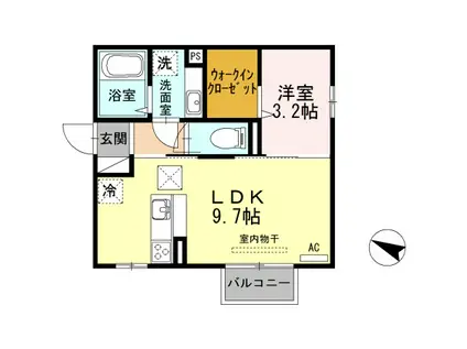 グランコート C105(1LDK/1階)の間取り写真