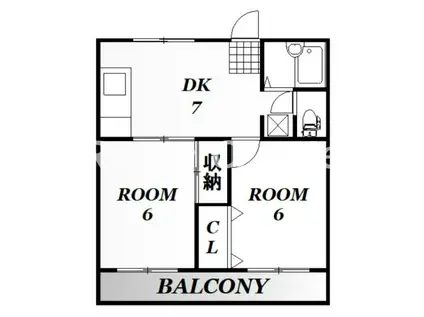 コーポ蔵(2DK/2階)の間取り写真
