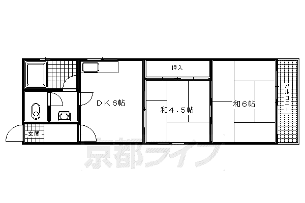 ハイツ スガ II(2DK/3階)の間取り写真