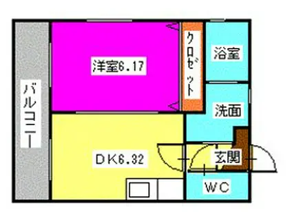 メゾン・ジョワイユ(1DK/3階)の間取り写真