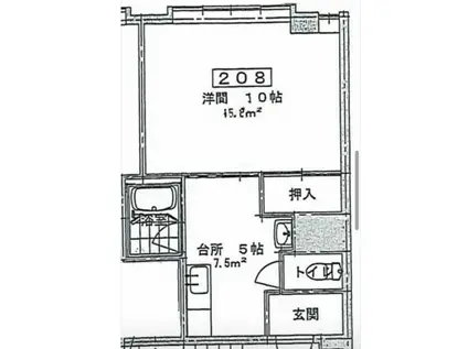 サンハイツA(1K/2階)の間取り写真