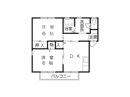 サンビレッジ(2DK/2階)の間取り写真