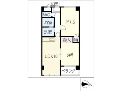 センチュリー21(2LDK/2階)の間取り写真