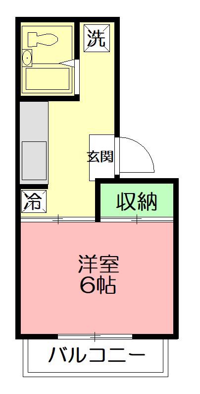 ジュネス湘南(ワンルーム/1階)の間取り写真
