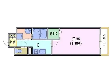 グローリードミール開田(1K/3階)の間取り写真