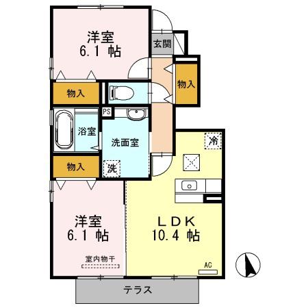 ルーセント大塚(2LDK/1階)の間取り写真