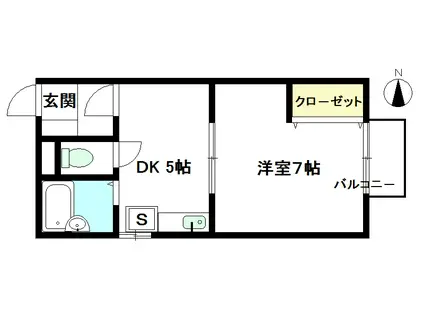 マキシマ7(1DK/2階)の間取り写真