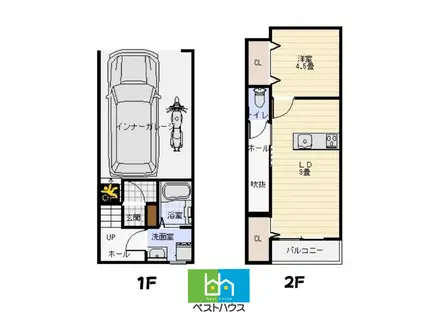 INFINITY I(1LDK/2階)の間取り写真