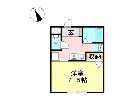 リバティーベル(1K/1階)の間取り写真