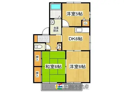 グリーンエクセル小森野(3DK/2階)の間取り写真