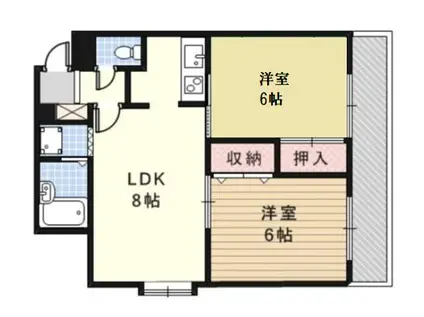アーバン藤里(2LDK/4階)の間取り写真