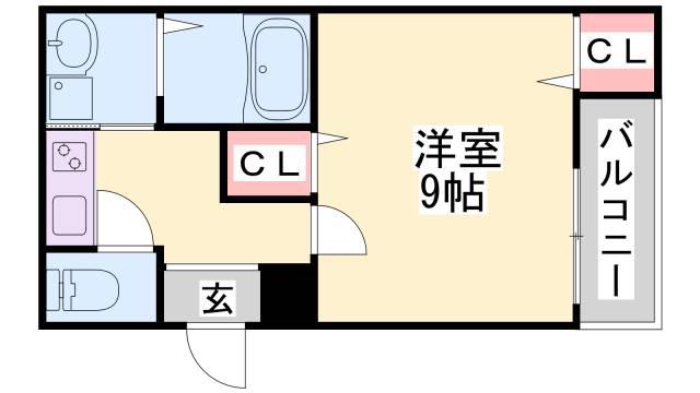 フジパレス兵庫須佐野II番館(1K/3階)の間取り写真